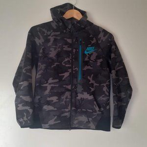 Nike hoodie zip up Track jacket Camo/tiffany blue swoosh S